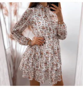 Robe Fleurie Manches Longues Femme